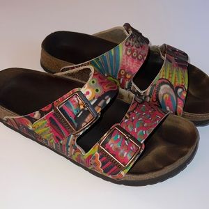 Papillio leather African wax buckle sandals